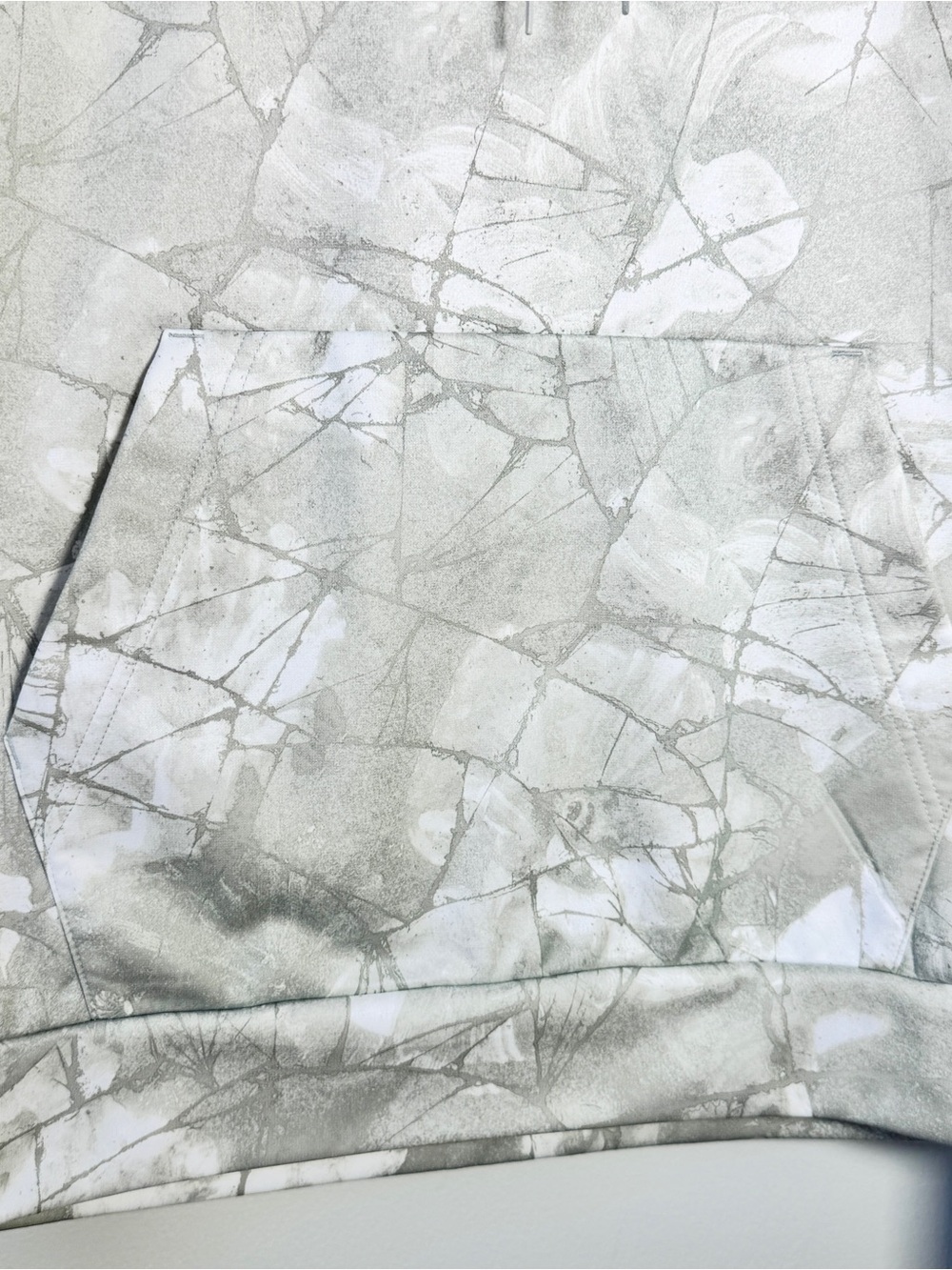 Nike Therma Dri-FIT Hoodie Mens M Grey White Marble Print DQ4836-077 Pullover - Picture 6 of 16